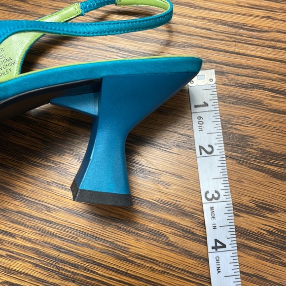 Vintage Nygard Sandals, Turquoise Linen Look Upper/Beaded Embellishment, NIB 8.5 - Picture 11 of 14